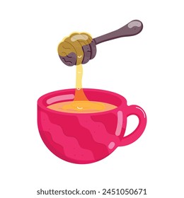 Handy flat sticker of honey tea