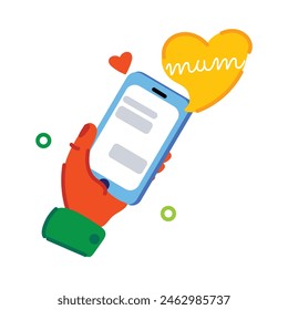 Handy flat sticker of mum chat 