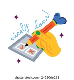 Handy flat sticker of nicely done work 