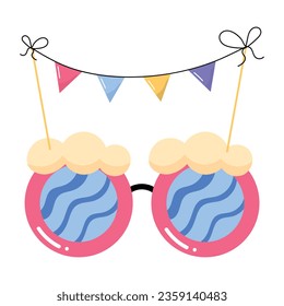 Handy flat sticker of party glasses 