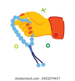 Handy flat sticker of prayer beads 