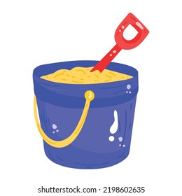 A handy flat sticker of sand bucket 