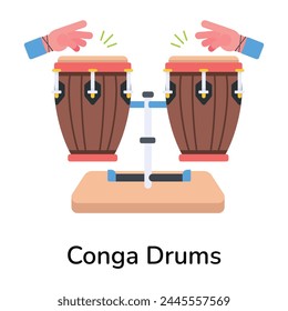 Handy flat style con of conga drums 