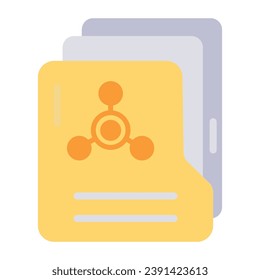 Handy flat style icon depicting science folder 
