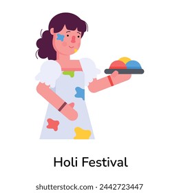 Handy flat style icon of holi festival 