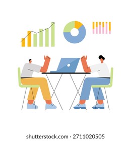 Handy flat style illustration of strategy planning