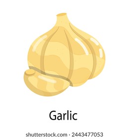 Práctico pegatina de estilo plano de bulbo de ajo