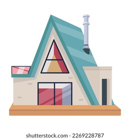 A handy flat vector of home exterior 