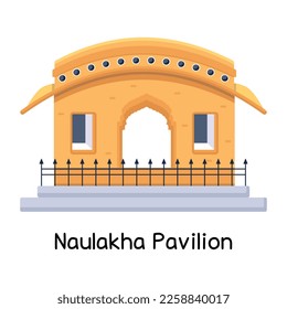 Un práctico vector plano del pabellón naulakha