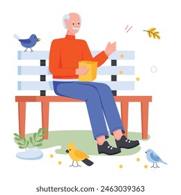 Handy  Garden Activities Flat Illustrations  

