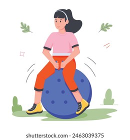Handy  Garden Activities Flat Illustrations  

