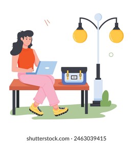 Handy  Garden Activities Flat Illustrations  


