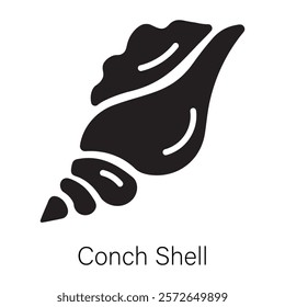 Handy glyph icon of a conch shell 