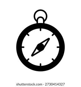 A handy glyph icon of direction compass navigation tool.