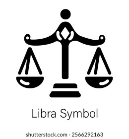 Handy glyph icon of libra symbol 