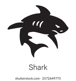 Handy glyph icon of a shark 