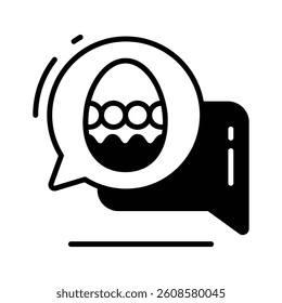 A handy glyph icon showing easter chat bubbles