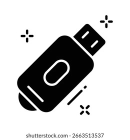 Un práctico icono de glifo de un conector de dispositivo USB