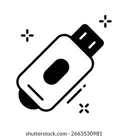 Un práctico icono de glifo de un conector de dispositivo USB