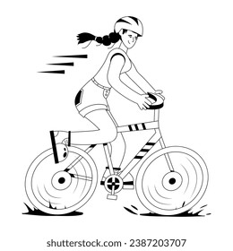 Handy glyph illustration of cyclist
