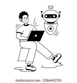 Una útil ilustración de glifo del software robot 