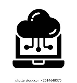 A handy glyph style icon of cloud connection technology