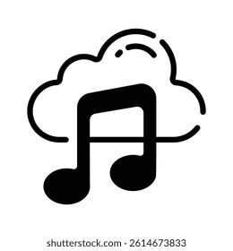 A handy glyph style icon of cloud music