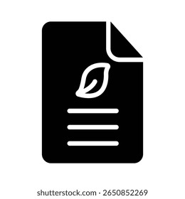 A handy glyph style icon showing eco report