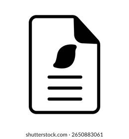 A handy glyph style icon showing eco report