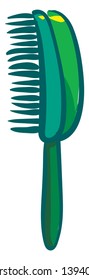 A handy green comb with large tooth vector color drawing or illustration