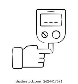 A handy hand drawn style icon of diabetes test
