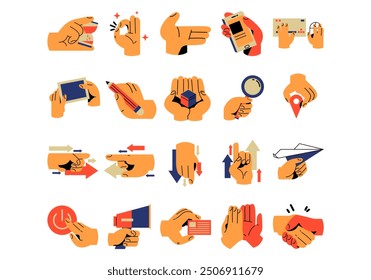 Handy hand Illustration Element Set