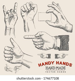 Handy Hands - Vector Hands Set - Vector illustration