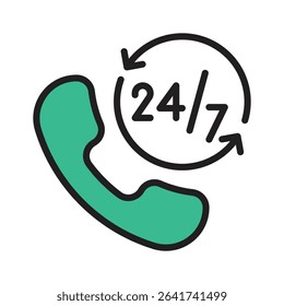 A handy icon of call service designed in filled line style