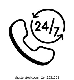 A handy icon of call service designed in glyph style