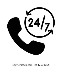 A handy icon of call service designed in glyph style