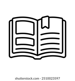 Un práctico icono de libro abierto que denota conocimiento, educación y literatura