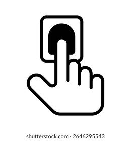 A handy icon of touch hand designed in glyph style
