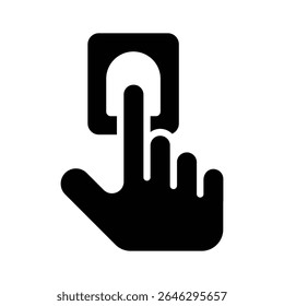A handy icon of touch hand designed in glyph style