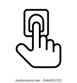 A handy icon of touch hand designed in outline style