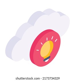 A handy isometric icon of cloud innovation 
