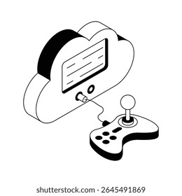 A handy isometric icon depicting cloud gaming
