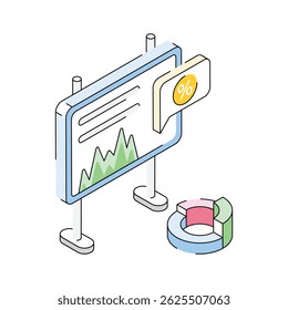 A handy isometric icon depicting data training