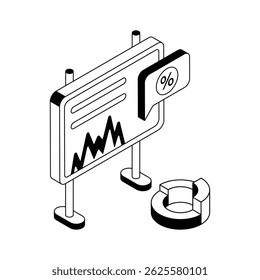 Un práctico icono isométrico que representa el entrenamiento de datos