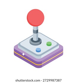 Handy isometric icon of gaming console controller