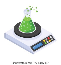 A handy isometric icon of lab scale 
