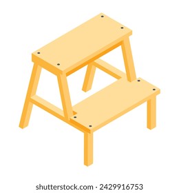 Handy isometric icon of ladder stool