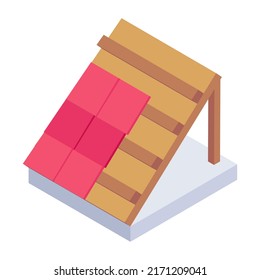 A handy isometric icon of roof tiles