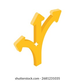 Handy isometric icon with rotating directional arrows