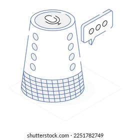 A handy isometric icon of voice assistant 
